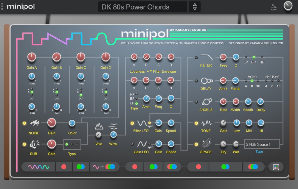 【1/31まで 51％OFF】Karanyi Sounds「Minipol」1台で80'sベースからモダンプラックまで！初心者でもプロが唸る音作りを手軽に実現できる万能アナログシンセ｜DTMプラグインセール