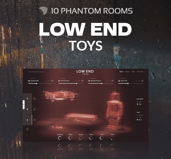 【1/24 17時まで 70％OFF】10 Phantom Rooms「Low End Toys」実験的サウンドデザインの新境地！おもちゃの音を超高周波マイクで収録したダークサウンド｜DTMプラグインセール