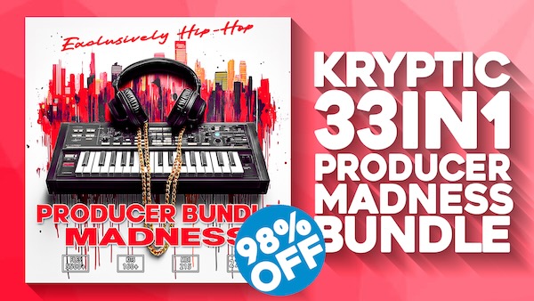 【1/28 11時まで 98％OFF】Kryptic Samples「Producer Madness Bundle」33パック＆27GBのヒップホップ音楽制作に特化した究極のサンプルパックコレクション｜DTMプラグインセール