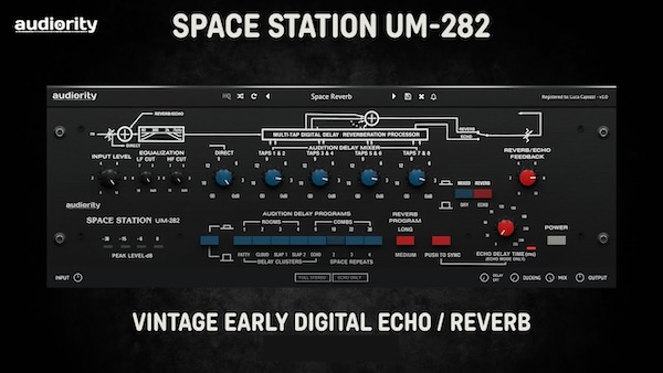 【1/31まで 50％OFF】Audiority「Space Station UM282」70年代の革新的リバーブUrsa Major SST-282を完全再現！多重ディレイが織りなす空間系エフェクト・リバーブプラグイン｜DTMプラグインセール