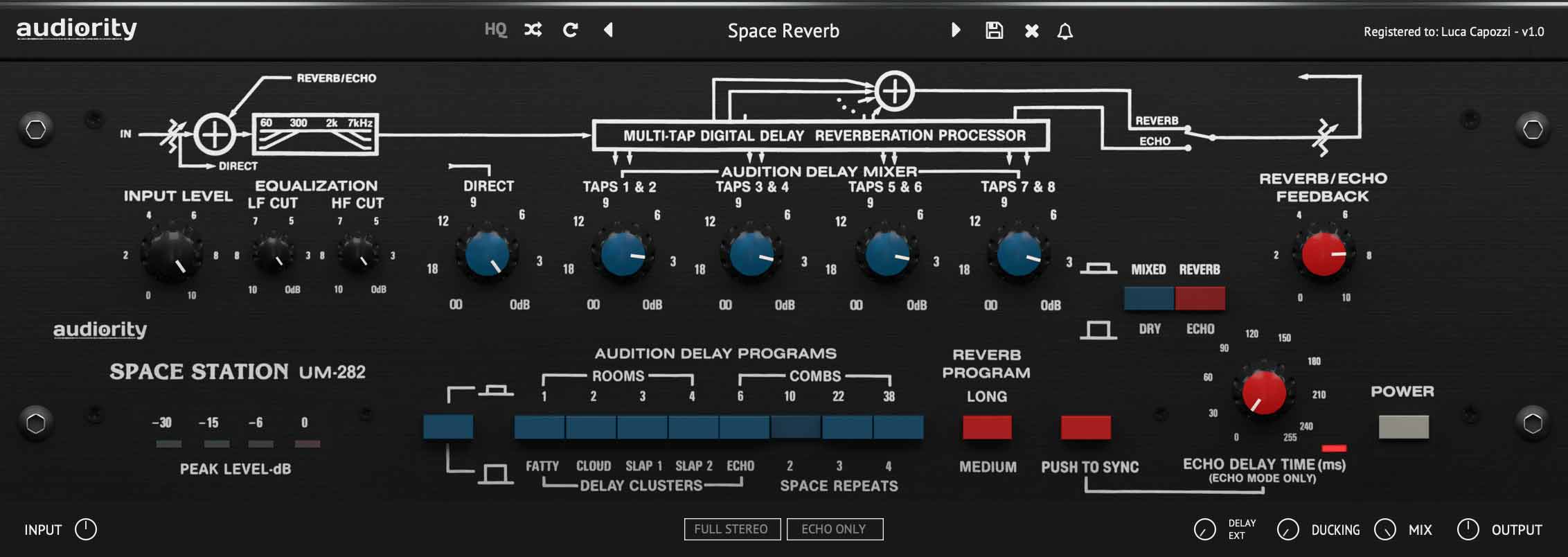 【1/31まで 50％OFF】Audiority「Space Station UM282」70年代の革新的リバーブUrsa Major SST-282を完全再現！多重ディレイが織りなす空間系エフェクト・リバーブプラグイン｜DTMプラグインセール