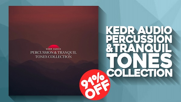 【1/28 9時まで 91％OFF】KEDR Audio「Percussion and Tranquil Tones Collection」23.79GBの圧倒的ボリューム！パーカッション＆シンギングボウルの超高音質ライブラリ｜DTMプラグインセール