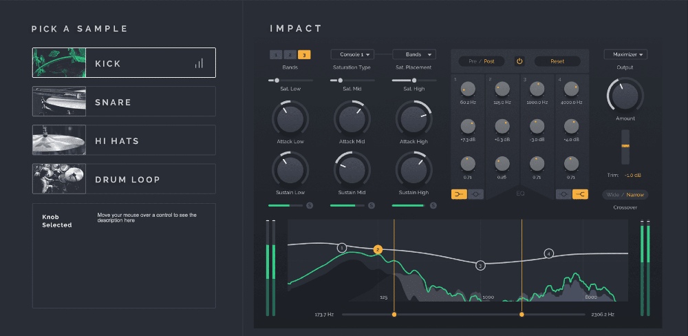 【1/26まで 50％OFF】Surreal Machines「Impact」プロ級ドラム音作りの新定番！アナログ風サチュレーションも搭載し、トランジェント・コントロール制御を実現したマルチバンドドラムプロセッサー｜DTMプラグインセール