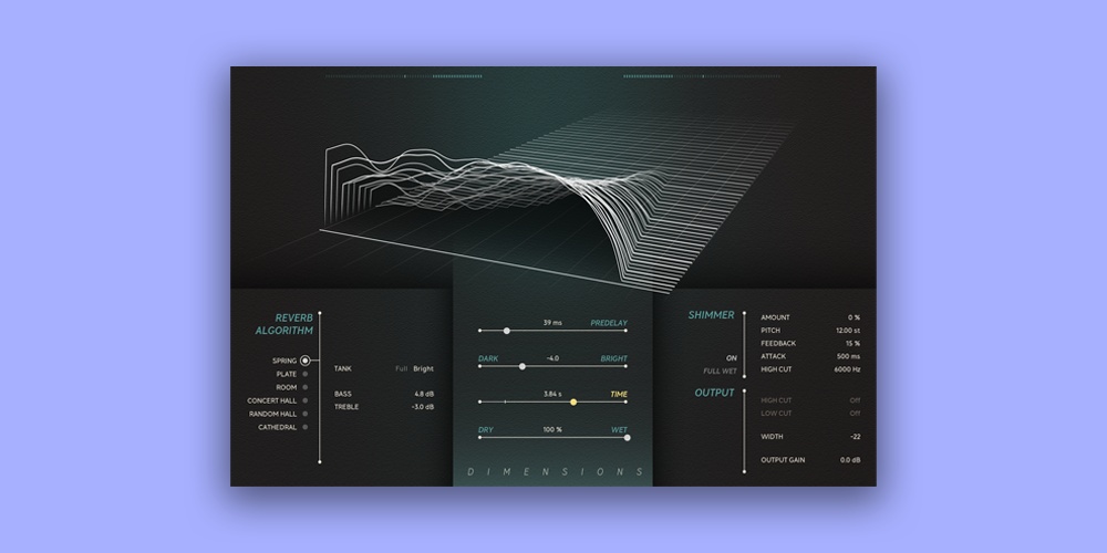 【2/3まで 33％OFF】Softube「Dimensions」プレートからランダムホールまで！6種の選りすぐりリバーブアルゴリズムを1つに凝縮した万能空間系プラグイン｜DTMプラグインセール