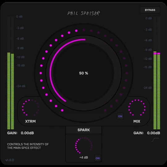 【終了日未定 無料配布】Phil Speiser「THE_SPICE」ボーカルやドラムを簡単にブラッシュアップ！マルチバンド処理で高周波域の明瞭さとダイナミックな音作りが実現するプラグイン｜DTMプラグインセール