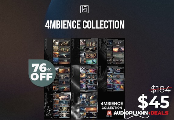 【1/30 18時まで 76％OFF】Fluidshell Design「4MBIENCE Collection」シンプル＆使いやすいインターフェースで幻想的なサウンドデザインを実現！8コレクション64の豊富な音源集｜DTMプラグインセール