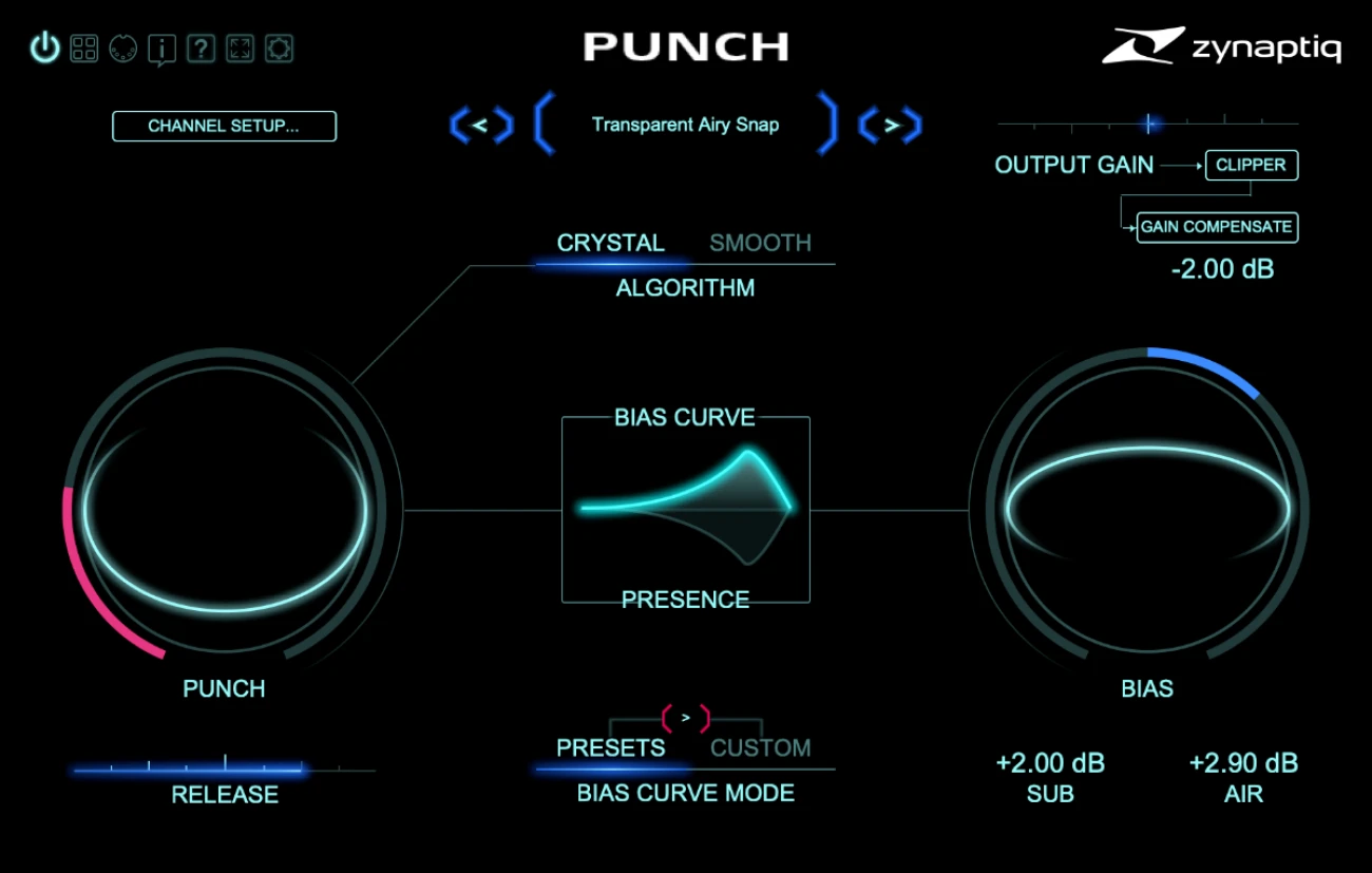 【1/31まで 46％OFF】Zynaptiq「Punch」AIで実現する有機的なダイナミクス制御！100バンド以上の緻密なフィルタリングによる革新的なダイナミクス・コントロールができる新時代サウンドデザインツール｜DTMプラグインセール