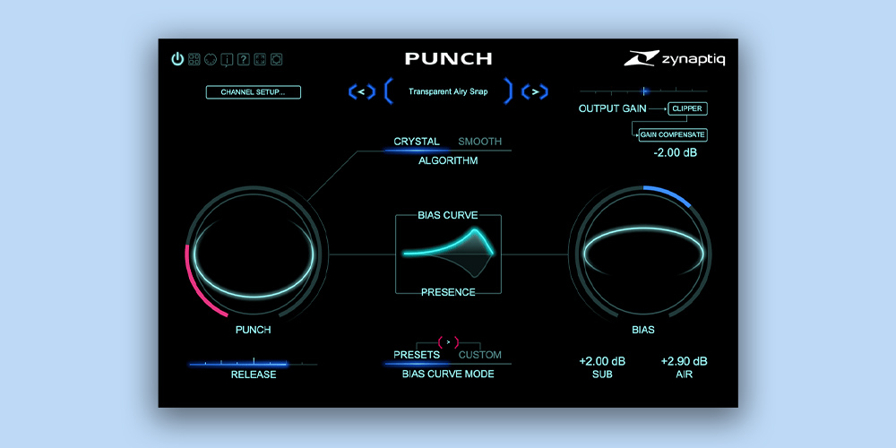 【2/7まで 37％OFF】Zynaptiq「Punch」AIで実現する有機的なダイナミクス制御！100バンド以上の緻密なフィルタリングによる革新的なダイナミクス・コントロールができる新時代サウンドデザインツール｜DTMプラグインセール