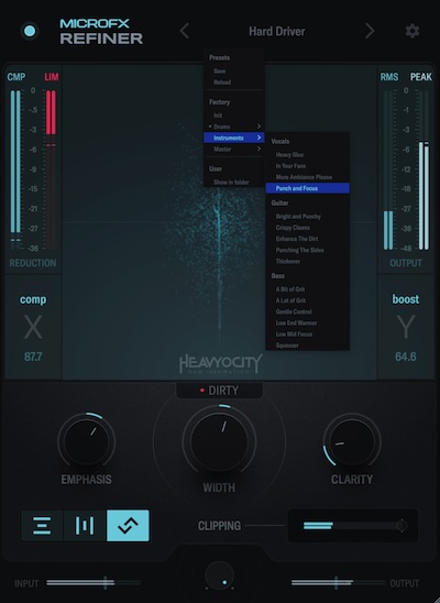 【終了日未定 20％OFF】Heavyocity「MicroFX Refiner」プロフェッショナルな仕上がりを実現！ミックスに輝きと統一感を与える究極のファイナライザー｜DTMプラグインセール