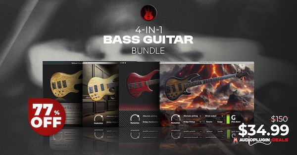 【2/3 18時まで 77％OFF】Pfundstein Audio「4-in-1 Bass Guitar Plugin Bundle」ロックもメタルもお任せ！ESP、Sandbergなどのベースギター名機4機種を完全再現したプラグインバンドル｜DTMプラグインセール