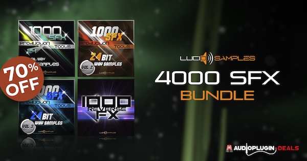 【2/6 18時まで 70％OFF】Lucid Samples「4000 SFX Bundle」圧倒的コスパ！音楽制作と映像編集を変える4000種類の高品質効果音｜DTMプラグインセール