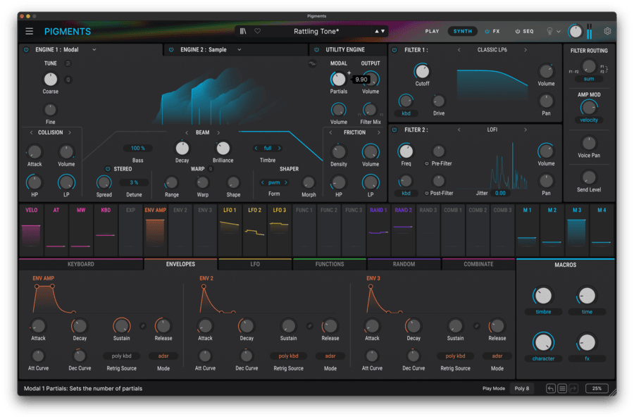 【2/18まで 50％OFF】Arturia「Pigments 6」直感的な操作性と6種のエンジン×1600以上のプリセットを実装！モーダル、グラニュラー、ウェーブテーブルを完全搭載した万能シンセサイザー｜DTMプラグインセール