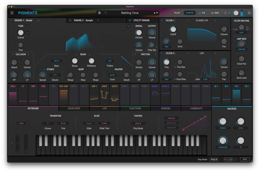 【2/18まで 50％OFF】Arturia「Pigments 6」直感的な操作性と6種のエンジン×1600以上のプリセットを実装！モーダル、グラニュラー、ウェーブテーブルを完全搭載した万能シンセサイザー｜DTMプラグインセール