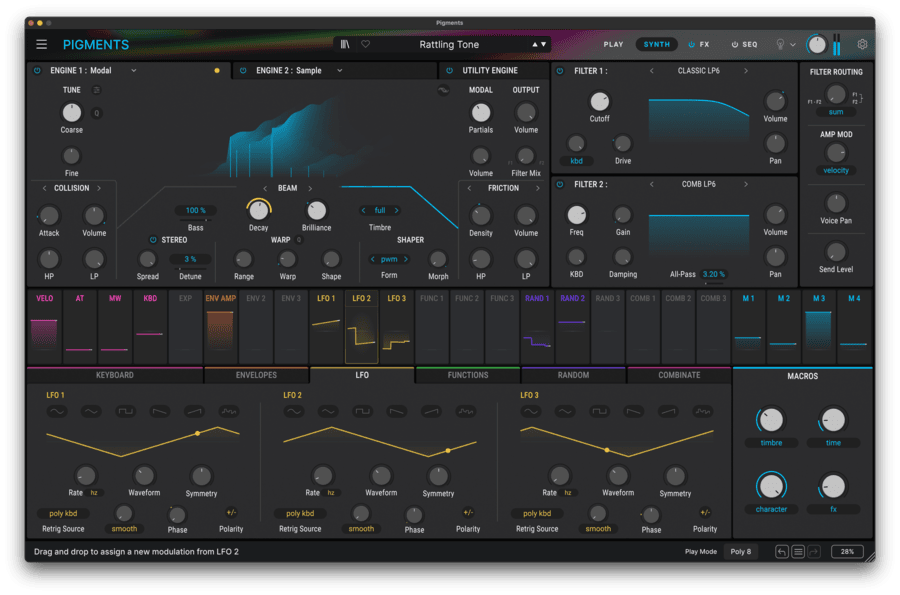 【2/18まで 50％OFF】Arturia「Pigments 6」直感的な操作性と6種のエンジン×1600以上のプリセットを実装！モーダル、グラニュラー、ウェーブテーブルを完全搭載した万能シンセサイザー｜DTMプラグインセール