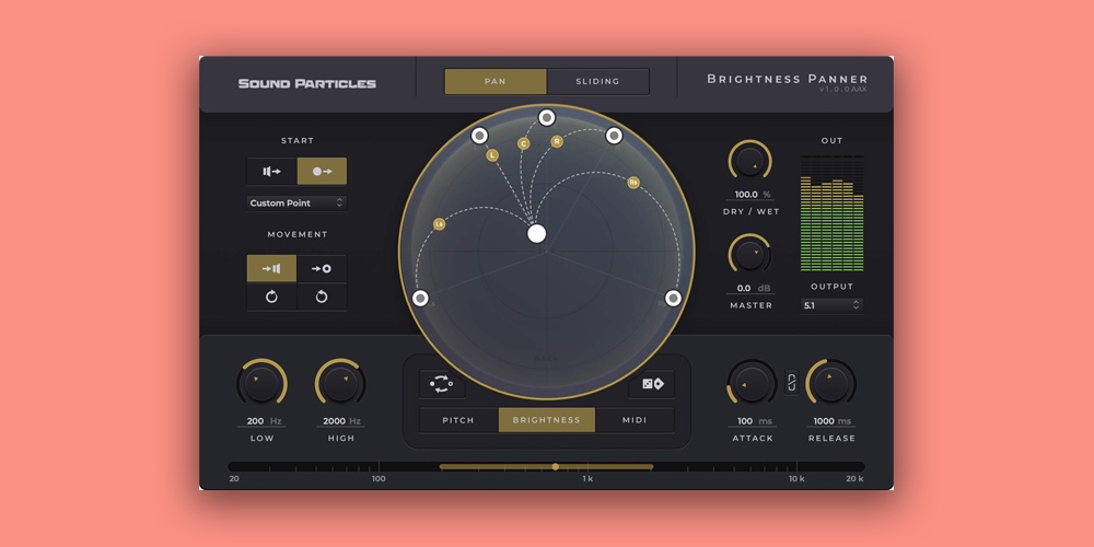 【2/13まで 50％OFF】Sound Particles「Brightness Panner」サラウンドミキシングの常識を変える！ブライトネス解析が実現する革新的なオートパンニングプラグイン｜DTMプラグインセール