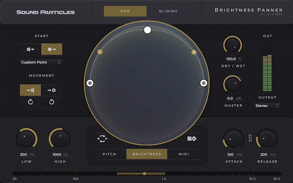 【2/13まで 50％OFF】Sound Particles「Brightness Panner」サラウンドミキシングの常識を変える！ブライトネス解析が実現する革新的なオートパンニングプラグイン｜DTMプラグインセール