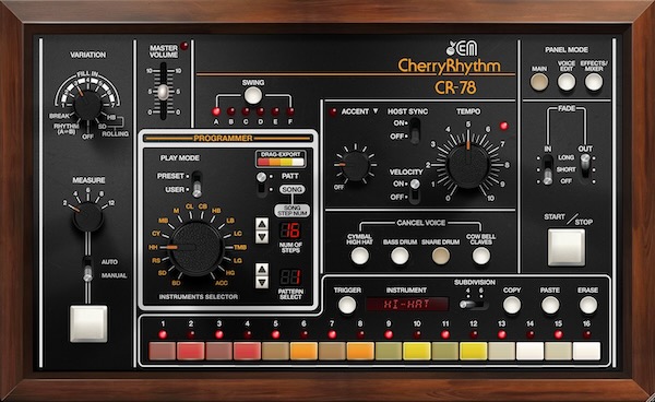 【3/2まで 20％OFF】Cherry Audio「CR-78 Drum Machine」伝説のリズムマシンが完全復活！全音源を完全エディット可能な次世代CR-78エミュレーション｜DTMプラグインセール