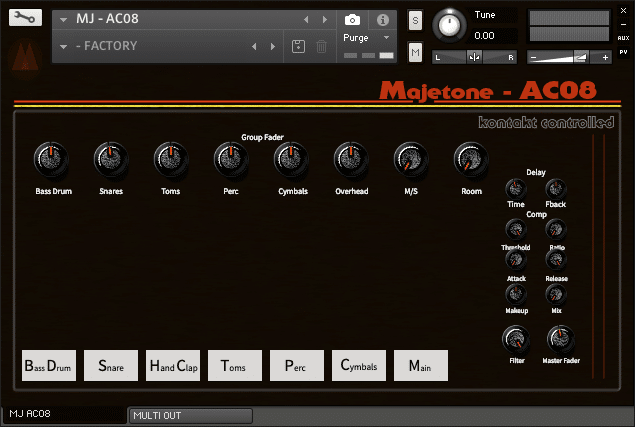 Majetone「AC08」電子ドラムの名機Roland TR-808をアコースティック楽器で完全再現！生楽器ならではの有機的でリアルなドラムサウンド｜DTMプラグインセール