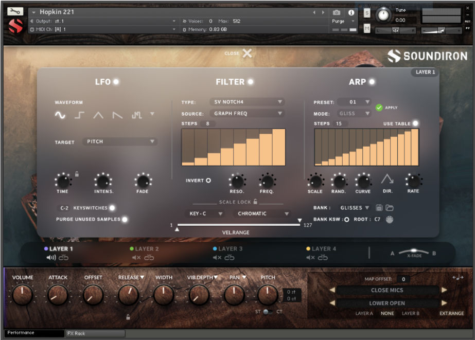 Soundiron「Hopkin Instrumentarium: 2+2+1」14弦の共鳴が織りなす自然な共鳴から幻想的なアンビエントまで！マルチブリッジ・ジーターのサンプリング音源｜DTMプラグインセール