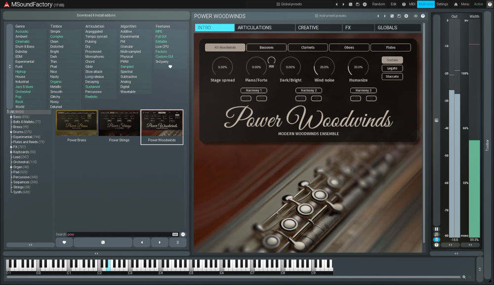 MeldaProduction「PowerWoodwinds」レガートからシンセ的サウンドまで自在に操る！現代音楽制作に特化したクリエイティブな木管サウンド｜DTMプラグインセール