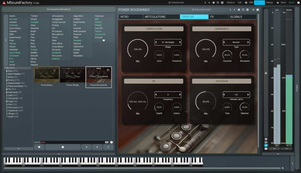 MeldaProduction「PowerWoodwinds」レガートからシンセ的サウンドまで自在に操る！現代音楽制作に特化したクリエイティブな木管サウンド｜DTMプラグインセール