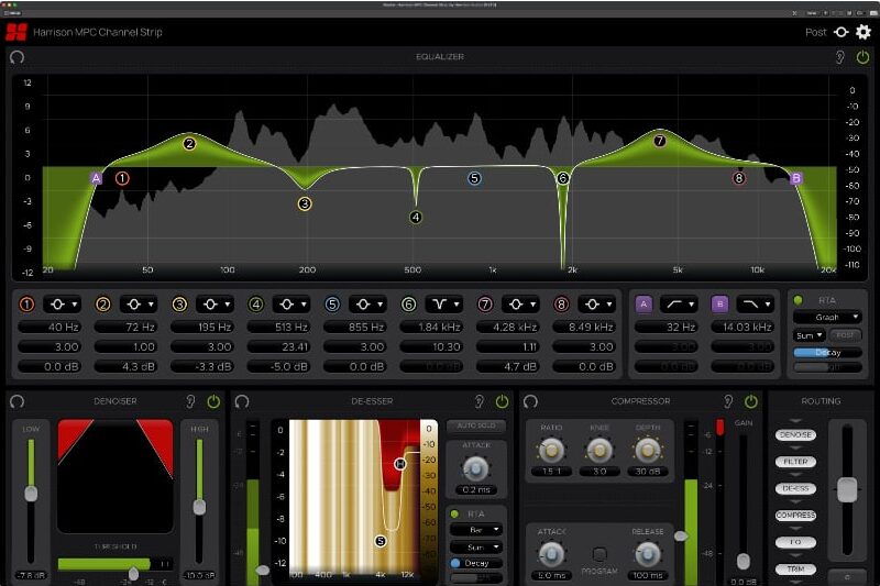 Harrison「MPC Channel Strip」ハリウッド映画のサウンドエンジニアが選ぶMPCコンソールがプラグイン化！6つの必須ツールを搭載した映画スタジオ品質のチャンネルストリップ｜DTMプラグインセール