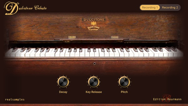 Realsamples「Dulcitone Celesta for Kontakt Player」1910年製チェレスタの魅力を完全サンプリング！チャイコフスキーも魅了されたビブラフォンとグロッケンの間を行く幻の楽器｜DTMプラグインセール