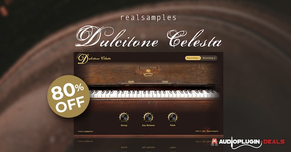 Realsamples「Dulcitone Celesta for Kontakt Player」1910年製チェレスタの魅力を完全サンプリング！チャイコフスキーも魅了されたビブラフォンとグロッケンの間を行く幻の楽器｜DTMプラグインセール