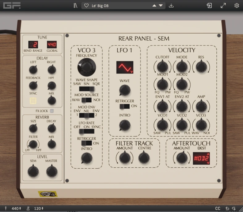 GForce Software「Oberheim SEM」伝説のSEM-1が完全モデリングで復活！400種類のプリセット収録し、シンプルさと音の太さを継承したシンセサイザー｜DTMプラグインセール