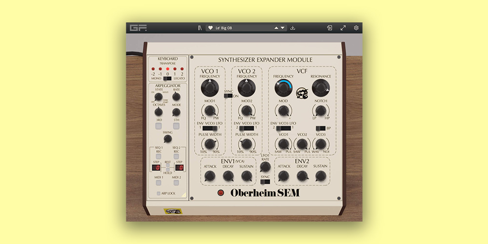 GForce Software「Oberheim SEM」伝説のSEM-1が完全モデリングで復活！400種類のプリセット収録し、シンプルさと音の太さを継承したシンセサイザー｜DTMプラグインセール