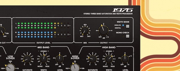 Softube「Drawmer 1976 Three Band Saturator」ボーカルは艶やかに、ベースは太く、ドラムはパンチーに！ミックスに立体感を与える3バンド×ステレオ幅コントロールで進化したサチュレーター｜DTMプラグインセール