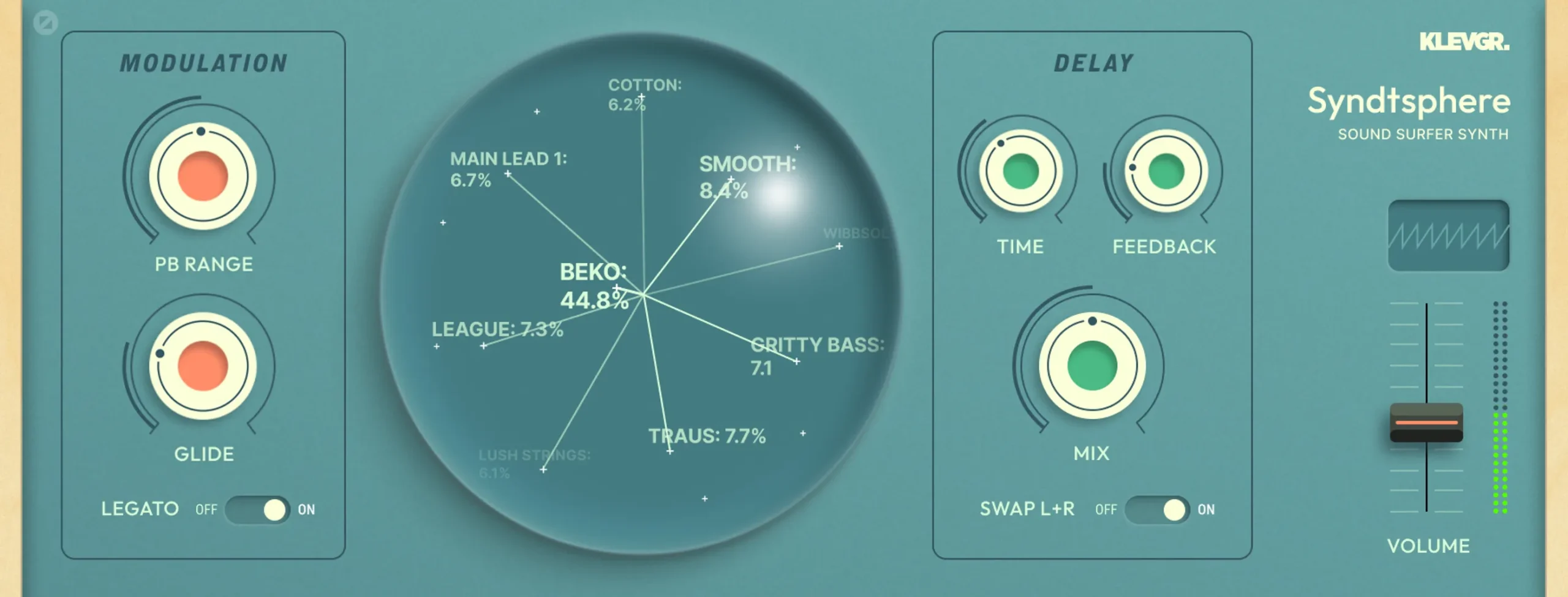 Klevgrand「SyndtSphere」手のひらで音楽の世界を操る！シンプルで効果的な音作りを提供するポータブルシンセサイザー｜DTMプラグインセール