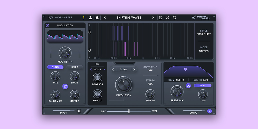 Minimal Audio「Wave Shifter」周波数シフト×リングモジュレーション×AMの融合！次世代モジュレーションエフェクトで音が動き出す｜DTMプラグインセール