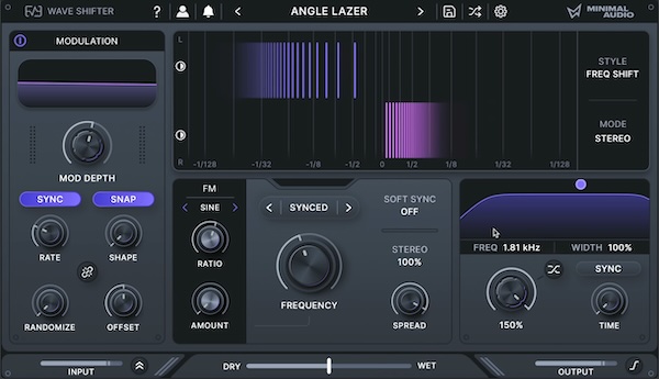 Minimal Audio「Wave Shifter」周波数シフト×リングモジュレーション×AMの融合！次世代モジュレーションエフェクトで音が動き出す｜DTMプラグインセール