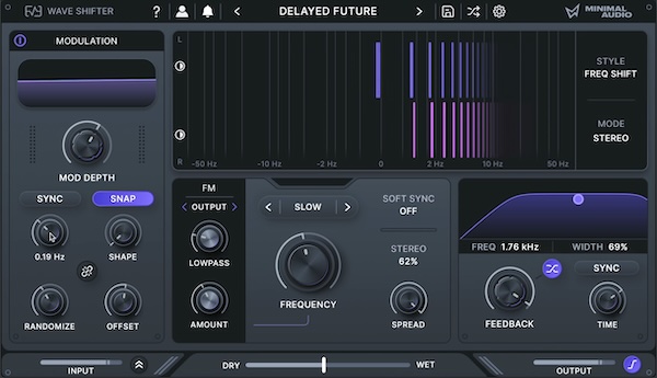 Minimal Audio「Wave Shifter」周波数シフト×リングモジュレーション×AMの融合！次世代モジュレーションエフェクトで音が動き出す｜DTMプラグインセール