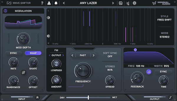 Minimal Audio「Wave Shifter」周波数シフト×リングモジュレーション×AMの融合！次世代モジュレーションエフェクトで音が動き出す｜DTMプラグインセール