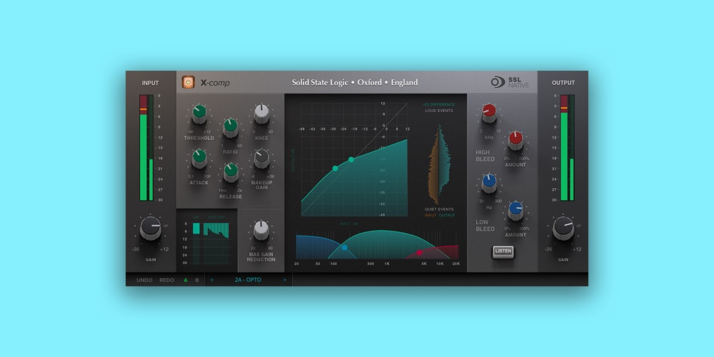Solid State Logic「SSL Native X-Comp」見やすい分析ツールと直感的な操作性！繊細なマスタリングから攻撃的なミックスまで対応する高性能コンプレッサー｜DTMプラグインセール