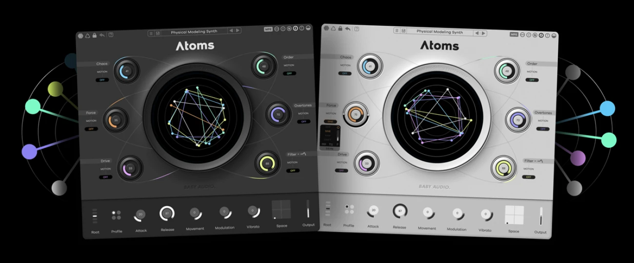 Baby Audio「Atoms」サンプル音源では再現不可能！生命体のように進化する音作りができる物理モデリングシンセ｜DTMプラグインセール