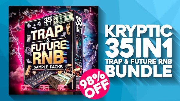 Kryptic Samples「Exclusive Trap And Future RnB Bundle」驚愕の35in1！7400以上のWAVループ＆150種類以上のMIDIファイルが揃った究極のプロデューサー用サンプルパック｜DTMプラグインセール