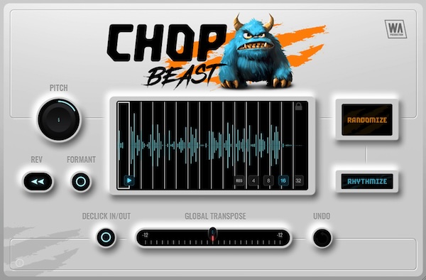 W. A. Production「ChopBeast」プロ級のチョップサウンドがクリック一つで！32分割×独立ピッチ制御でボーカルからパーカッションまで自在にスライスできる次世代サンプルチョップツール｜DTMプラグインセール