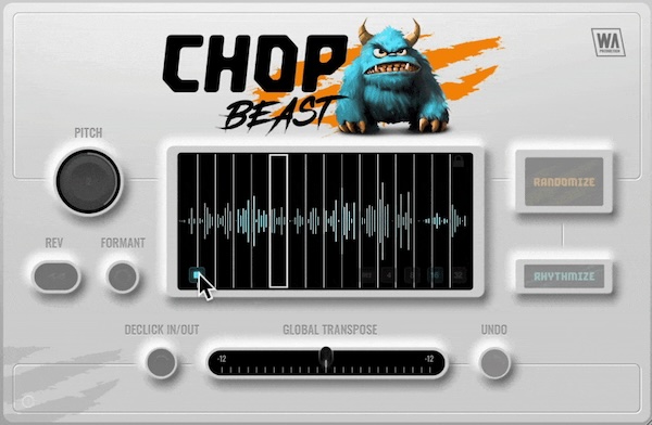 W. A. Production「ChopBeast」プロ級のチョップサウンドがクリック一つで！32分割×独立ピッチ制御でボーカルからパーカッションまで自在にスライスできる次世代サンプルチョップツール｜DTMプラグインセール