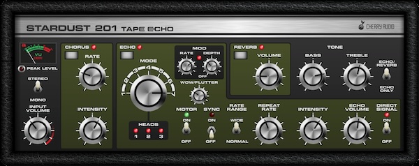 Cherry Audio「Stardust 201 Tape Echo」究極のテープエコー・エミュレーション！RE-201/301の機能を継承しつつ現代的な機能を搭載したビンテージ・エコー｜DTMプラグインセール