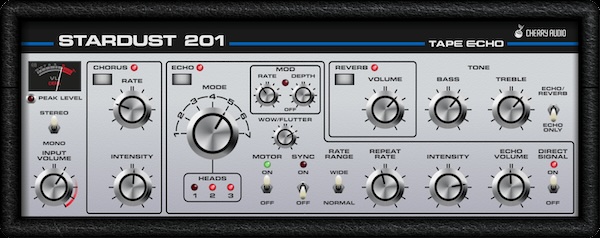 Cherry Audio「Stardust 201 Tape Echo」究極のテープエコー・エミュレーション！RE-201/301の機能を継承しつつ現代的な機能を搭載したビンテージ・エコー｜DTMプラグインセール