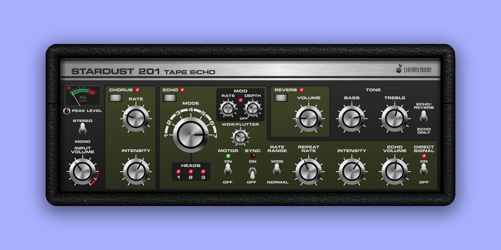 Cherry Audio「Stardust 201 Tape Echo」究極のテープエコー・エミュレーション！RE-201/301の機能を継承しつつ現代的な機能を搭載したビンテージ・エコー｜DTMプラグインセール