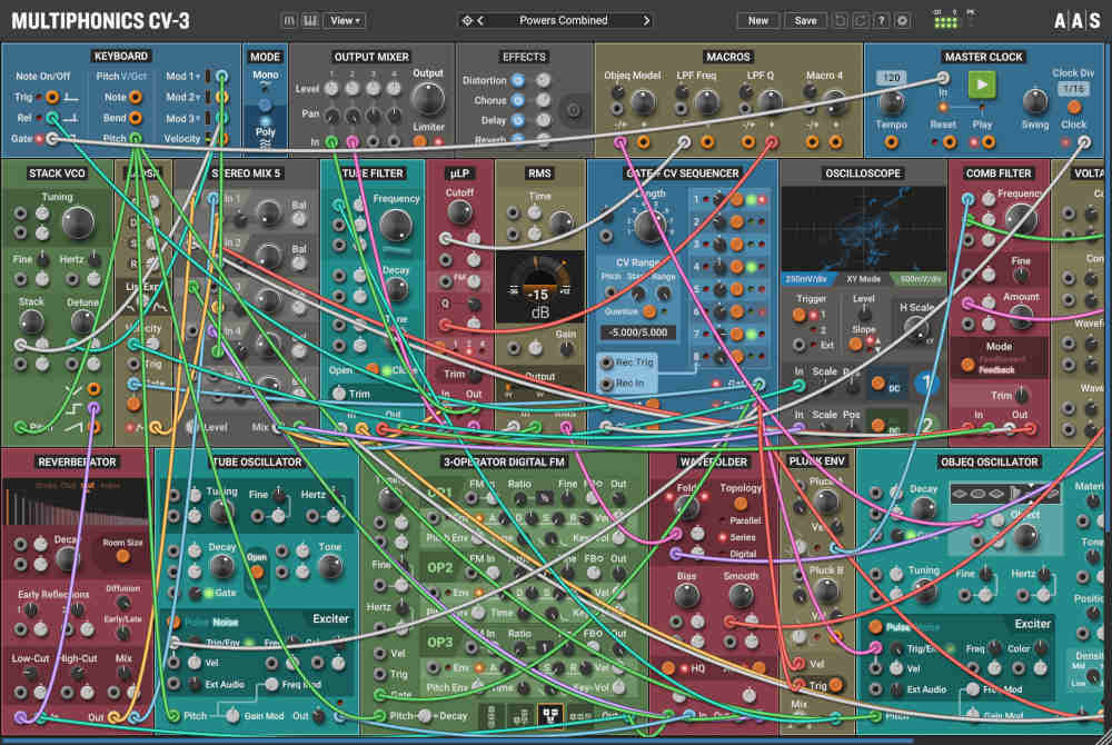 Applied Acoustics Systems「Multiphonics CV-3」シンセとエフェクト処理を1つに！550のプリセット搭載し、MPE対応で表現力が大幅アップした物理モデリングの雄AASが放つモジュラーシンセ｜DTMプラグインセール