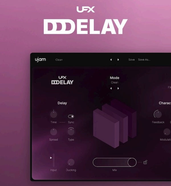 UJAM「UFX DELAY」あらゆる楽器に最適化された20種のディレイアルゴリズム！インテリジェント・ランダマイズ機能搭載した創造的なディレイエフェクトの新境地｜DTMプラグインセール