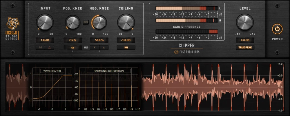 Fuse Audio Labs「OCELOT Clipper」1.5ms以下の低レイテンシーを実現！品質とワークフローを両立したピーク処理でスタジオからライブまで使えるプロフェッショナル・クリッパー｜DTMプラグインセール