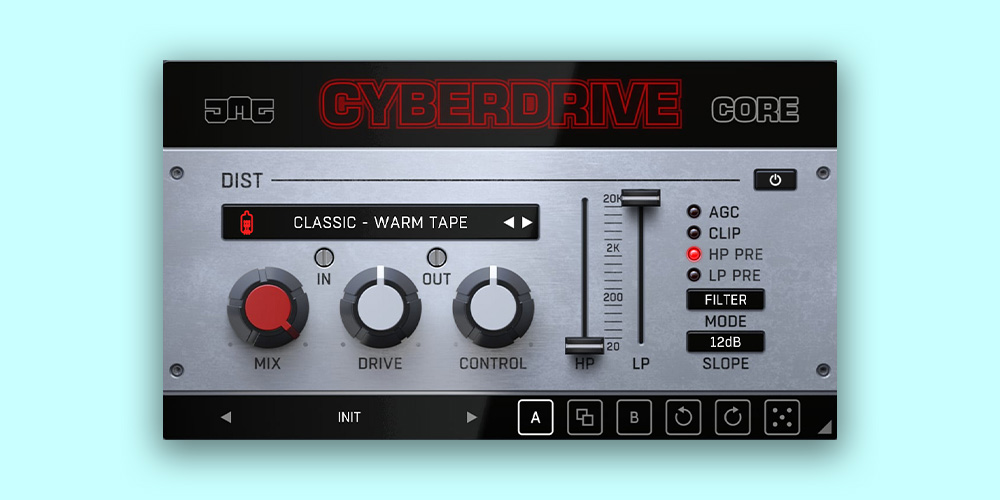 United Plugins「Cyberdrive Core」シンプル操作で本格的な歪み！アナログシム、ビットクラッシュ、リングモジュレーションまで搭載したクラシックからドゥームサウンドまで全てが揃う万能ディストーション・プラグイン｜DTMプラグインセール