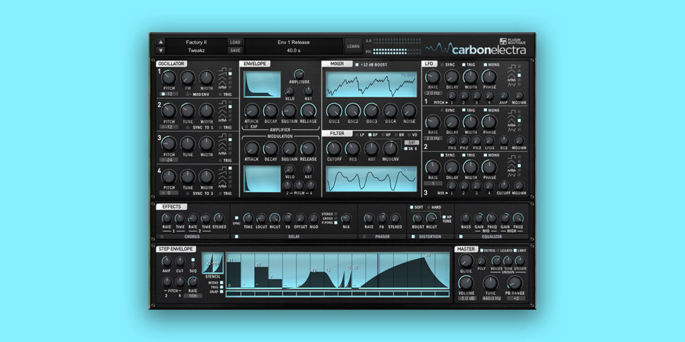 Plugin Boutique「Carbon Electra」4オシレーター＆ステップシーケンサー搭載！アナログの温かみとデジタルの精密さを両立した多彩なフィルターとエフェクトが生み出せるシンセサイザー｜DTMプラグインセール