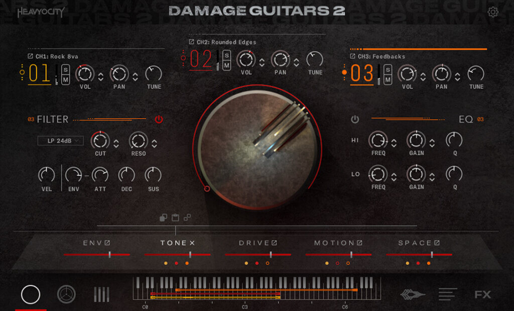 Heavyocity「Damage Guitars 2」ヘヴィでエッジの効いたギターフレーズを自在に操る！アナログチューブアンプ搭載した真のギターサウンドを実現する最強メタルギタープラグイン｜DTMプラグインセール